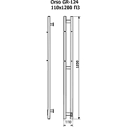 Электрический полотенцесушитель Grois Orso GR-124 11/120 П3 9005 R диммер справа Черный матовый-2