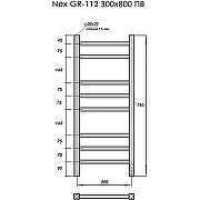 Электрический полотенцесушитель Grois Nex GR-112 30/80 П8 9005 U Черный матовый-2