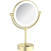 Косметическое зеркало Timo Saona 13276/17 с увеличением с подсветкой Золото матовое