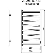 Электрический полотенцесушитель Grois Zigzag GR-103 50/80 П8 9016 R диммер справа Белый матовый-5