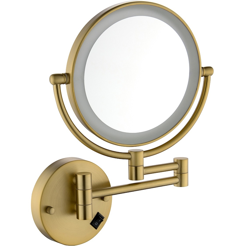 Косметическое зеркало Timo Saona 13376/17 с увеличением с подсветкой Золото матовое