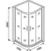 Душевой уголок Good Door Cofe R-100-C-CH 100x100 КФ00023 профиль Хром стекло прозрачное-2