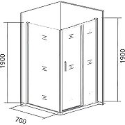 Душевая стенка Good Door Cofe SP-70-C-CH 70 КФ00035 профиль Хром стекло прозрачное-2