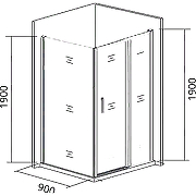 Душевая стенка Good Door Cofe SP-90-C-CH 90 КФ00037 профиль Хром стекло прозрачное-2