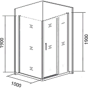 Душевая стенка Good Door Cofe SP-100-C-CH 100 КФ00038 профиль Хром стекло прозрачное-2