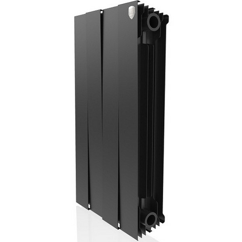 Биметаллический радиатор Royal Thermo PianoForte 500 Noir Sable RTPNNS50004 Черный графитовый 4 секции с боковым подключением