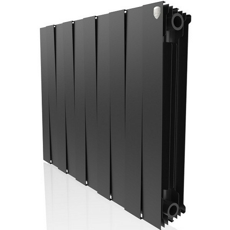 Биметаллический радиатор Royal Thermo PianoForte 500 Noir Sable RTPNNS50010 Черный графитовый 10 секций с боковым подключением - фото 1