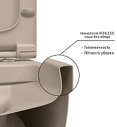 Унитаз Berges Ego XL 082728 подвесной Жасмин матовый с сиденьем Микролифт-3