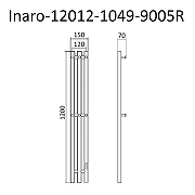 Электрический полотенцесушитель Маргроид Inaro 1200x120 Inaro-12012-1049-9005R правый Черный матовый-5