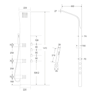 Душевая панель Ceruttispa Bella B CT9254 с гидромассажем Черная-2