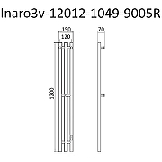 Электрический полотенцесушитель Маргроид Inaro 1200x120 Inaro3v-12012-1049-9005R правый Черный матовый-4
