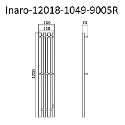 Электрический полотенцесушитель Маргроид Inaro 1200x180 Inaro-12018-1049-9005R правый Черный матовый-2