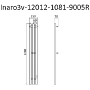 Электрический полотенцесушитель Маргроид Inaro профильный 1200x120 Inaro3v-12012-1081-9005R правый Черный матовый-4