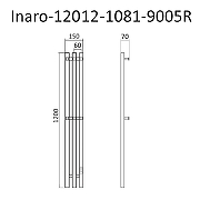 Электрический полотенцесушитель Маргроид Inaro профильный 1200x120 Inaro-12012-1081-9005R правый Черный матовый-6