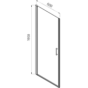 Душевая дверь Vincea Alpha 60 VDP-3AL600CLB профиль Черный стекло прозрачное-3