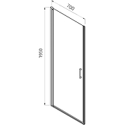 Душевая дверь Vincea Alpha 70 VDP-3AL700CLB профиль Черный стекло прозрачное-3