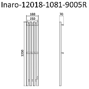 Электрический полотенцесушитель Маргроид Inaro профильный 1200x180 Inaro-12018-1081-9005R правый Черный матовый-6