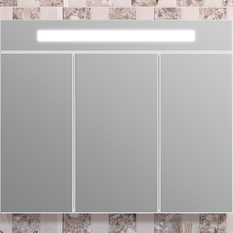 Зеркальный шкаф Opadiris Фреш 100 00-00006753 с подсветкой Белый зеркало opadiris фреш 59 00 00002177 с подсветкой белое