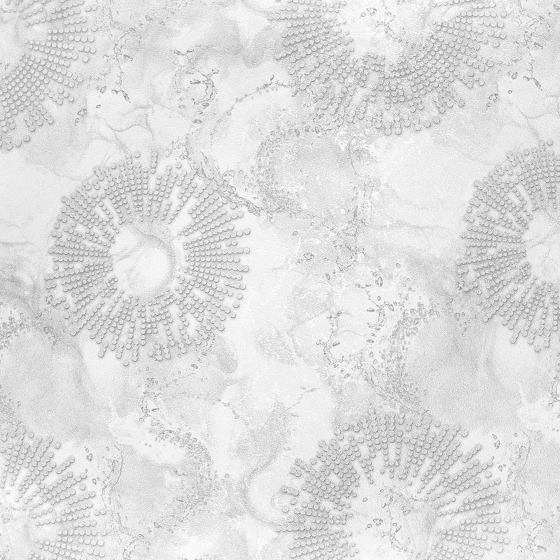 Обои Solo Disco E201900 Винил на флизелине (1,06*10) Белый/Серебряный, Абстракция/Круги