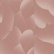 Обои Ugepa Botanique B21203 Винил на флизелине (0,53*10,05) Розовый/Золото, Листья