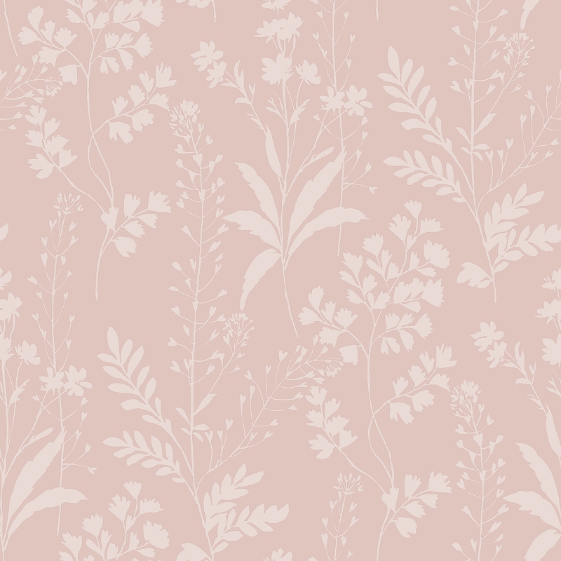 Обои Ugepa Botanique M52813 Винил на флизелине (0,53*10,05) Розовый/Серебряный, Листья
