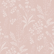 Обои Ugepa Botanique M52813 Винил на флизелине (0,53*10,05) Розовый/Серебряный, Листья