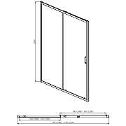 Душевая дверь Aquatek 120 AQ ARI RA 12020BL профиль Черный стекло прозрачное-5