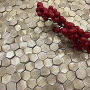 Стеклянная мозаика Caramelle mosaic Alchimia Aluminium 3D Hexagon Gold 29,7x30,6 см-3