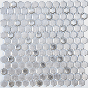 Стеклянная мозаика Caramelle mosaic Alchimia Argento grani hexagon 30x30 см