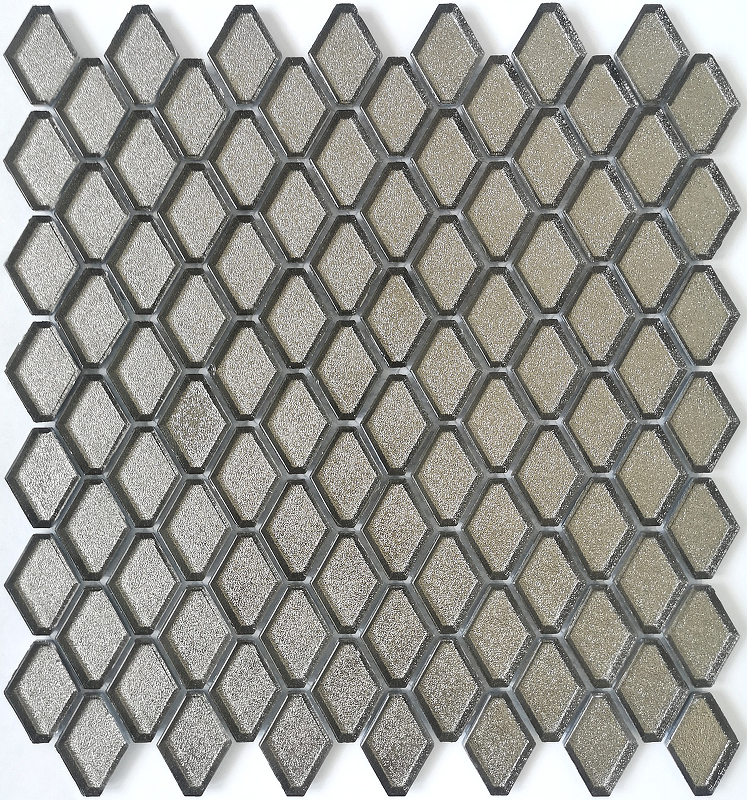 цена Стеклянная мозаика Caramelle mosaic Alchimia Diamanti d'argento 28,2x31 см