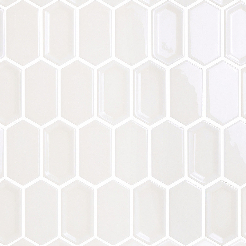 Керамическая мозаика Caramelle mosaic Candylike Crayon White glos 27,8x30,4 см