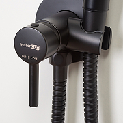 Гигиенический душ со смесителем WasserKRAFT A70638 Черный матовый-7
