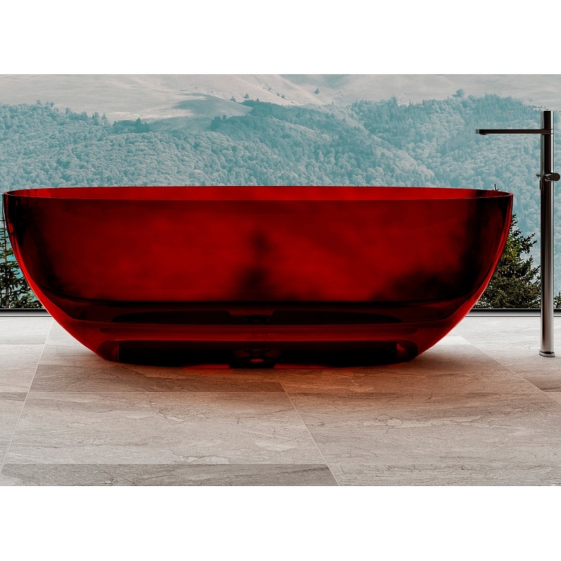 Ванна из полиэфирной смолы Abber Kristall 170х75 AT9703Rubin Красная без гидромассажа фото