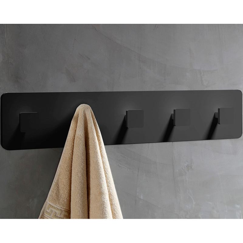 Вешалка для полотенец Abber Stein AS1650MB Черная матовая стульчик для ванной abber stein as1639mb черный матовый