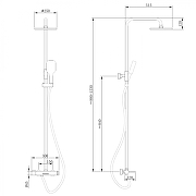 Душевая система Abber Emotion AF8816B Черная матовая-3