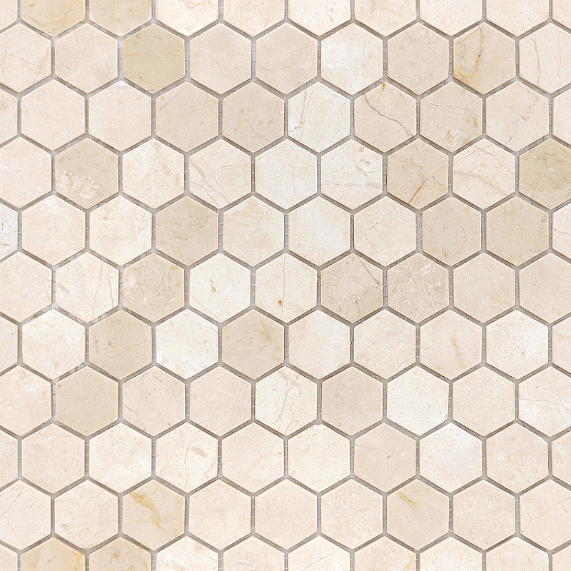 Мозаика Caramelle mosaic Pietrine Hexagonal Crema Marfil MAT hex 28,5x30,5 см