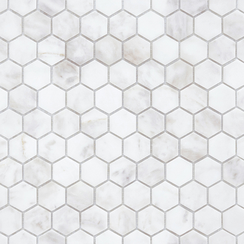 Мозаика Caramelle mosaic Pietrine Hexagonal Dolomiti bianco MAT hex 28,5x30,5 см
