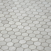 Мозаика Caramelle mosaic Pietrine Hexagonal Travertino silver MAT hex 28,5x30,5 см-1