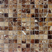 Мозаика Caramelle mosaic Pietrine 7 мм Emperador Dark POL 29,8x29,8 см