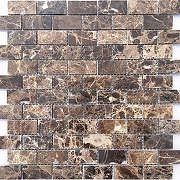 Мозаика Caramelle mosaic Pietrine 7 мм Emperador Dark POL 29,8x29,8 см