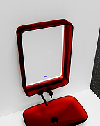 Зеркало Abber Kristall 55 AT6701Rubin с подсветкой с многофункциональной панелью-2