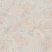 Обои Zambaiti Parati Satin Flowers IV Z66858 Винил на флизелине (0,53*10,05) Белый/Серый/Розовый, Цветы