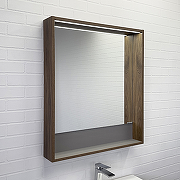 Зеркало Comforty Томари 70 00-00005791 с подсветкой Дуб темно-коричневый с механический выключателем-1
