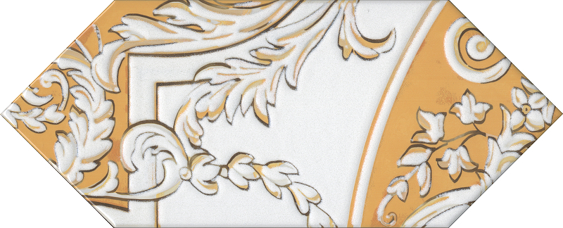 Керамический декор Kerama Marazzi Алмаш желтый глянцевый HGD\B512\35000 14х34 см
