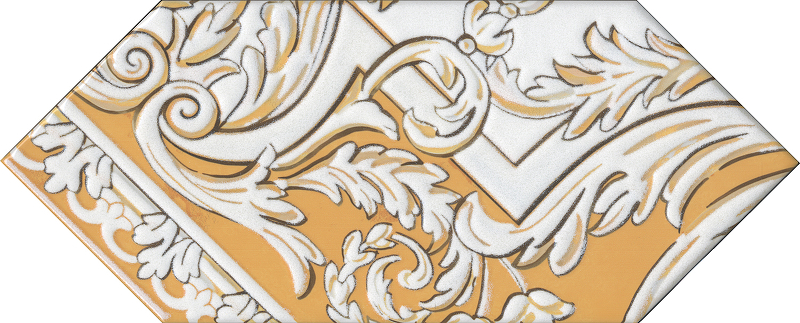 Керамический декор Kerama Marazzi Алмаш жёлтый глянцевый HGD\B515\35000 14х34 см керамическая плитка kerama marazzi hgd b512 35000 алмаш 1 жёлтый глянцевый декор 14x34 цена за штуку
