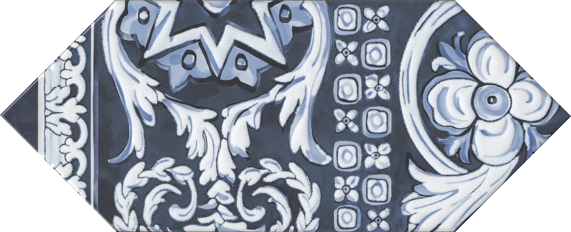 Керамический декор Kerama Marazzi Алмаш синий глянцевый HGD\A513\35000 14х34 см