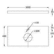 Столешница под раковину Kerama Marazzi Canaletto Риальто 100 CN100.SG560702R Серая-2