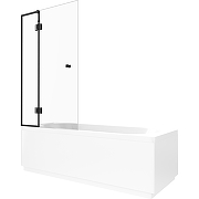 Шторка на ванну STWORKI Орхус 90 профиль Черный матовый стекло прозрачное-1