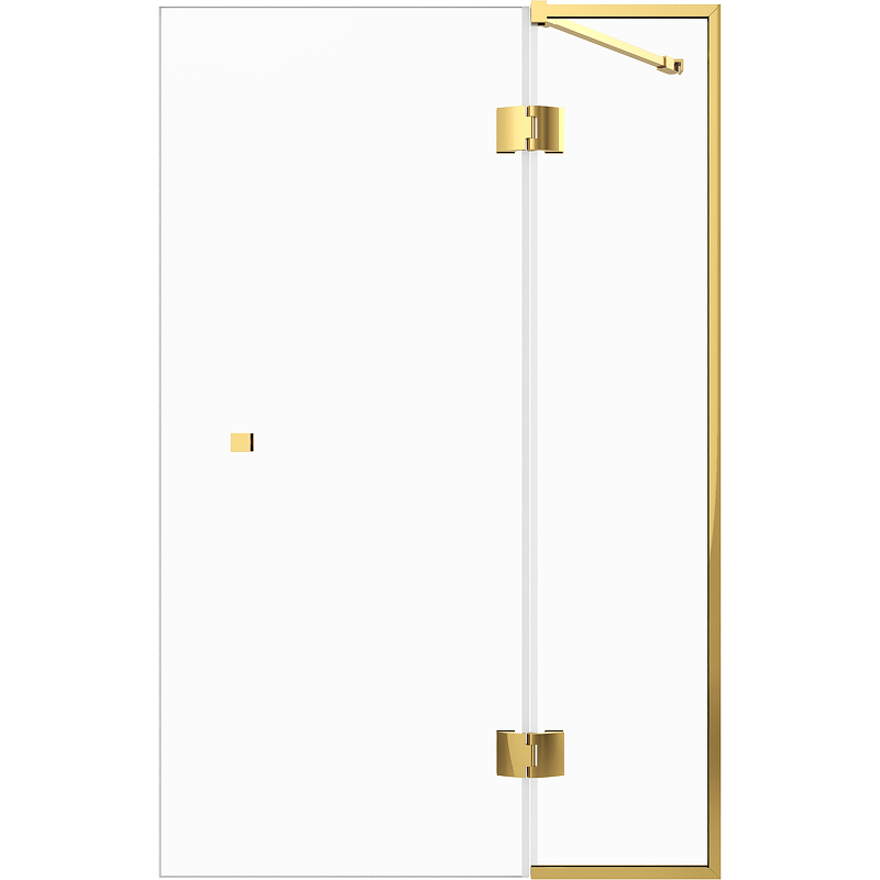 Шторка на ванну STWORKI Орхус 90 профиль Золото стекло прозрачное