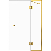 Шторка на ванну STWORKI Орхус 90 профиль Золото стекло прозрачное